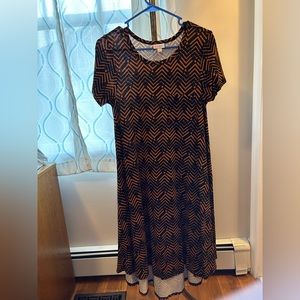LuLaRoe Carly Dress size XXS - Black and Rust 
Breast Pocket